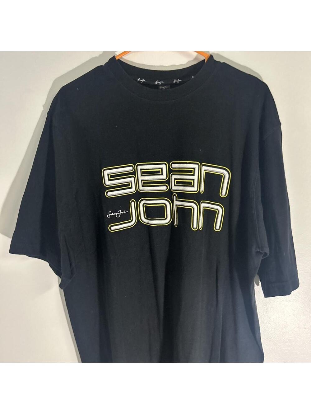 Sean John black and yellow cotton t-shirt
